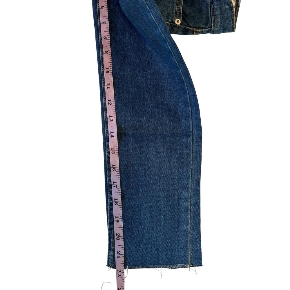 Zadig‎ & Voltaire Maggie Jeans Blue Kids Size 8 Embroidered Skull Raw Hem